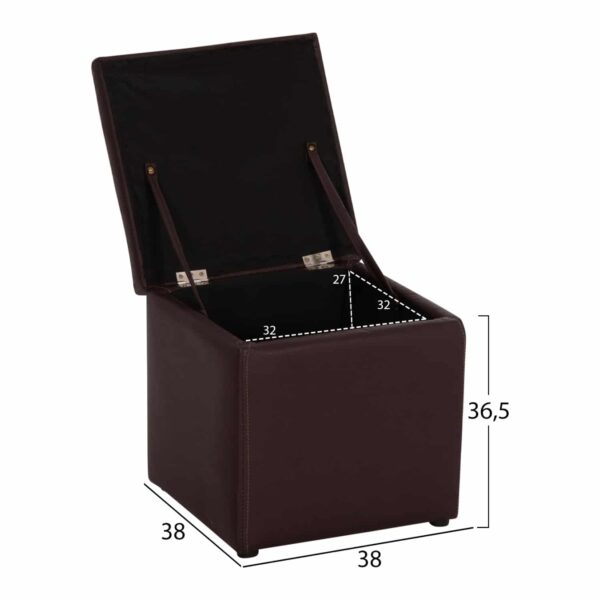 ΣΚΑΜΠΩ ΜΕ ΑΠΟΘΗΚΕΥΤΙΚΟ ΧΩΡΟ PU ΚΑΦΕ CUBE HM224.03--38x38x36.5Υεκ. - Image 2