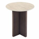 ΤΡΑΠΕΖΙ ΒΟΗΘΗΤΙΚΟ SKY HM18330 ΚΕΡΑΜΙΚΟ TOP ΟΨΗ ΤΡΑΒΕΡΤΙΝΑΣ-MDF ΒΑΣΗ ΚΑΦΕ Φ45x50Υεκ. - Image 2