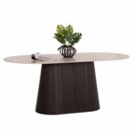 ΤΡΑΠΕΖΙ ΟΒΑΛ CATER HM18320 ΚΕΡΑΜΙΚΟ TOP ΟΨΗ ΤΡΑΒΕΡΤΙΝΑΣ-MDF ΒΑΣΗ 180x90x74Υεκ