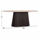 ΤΡΑΠΕΖΙ ΟΒΑΛ CATER HM18320 ΚΕΡΑΜΙΚΟ TOP ΟΨΗ ΤΡΑΒΕΡΤΙΝΑΣ-MDF ΒΑΣΗ 180x90x74Υεκ - Image 2