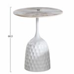 ΤΡΑΠΕΖΙ ΣΑΛΟΝΙΟΥ LONGSTEM HM18317.01 ΒΑΣΗ ΛΕΥΚΗ--SINTERED STONE CALACATA GOLD Φ50 - Image 2