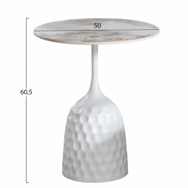 ΤΡΑΠΕΖΙ ΣΑΛΟΝΙΟΥ LONGSTEM HM18317.01 ΒΑΣΗ ΛΕΥΚΗ--SINTERED STONE CALACATA GOLD Φ50 - Image 2