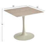 ΤΡΑΠΕΖΙ ΤΡΑΠΕΖΑΡΙΑΣ TETRAN HM18315.04 ΒΑΣΗ ΣΑΜΠΑΝΙ--SINTERED STONE ΧΡΩΜΑ ΤΡΑΒΕΡΤΙΝΑ 80x80x73Υεκ - Image 2