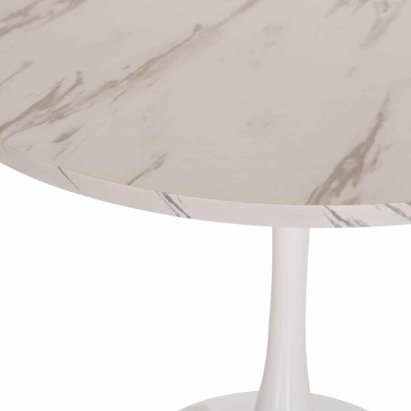 ΤΡΑΠΕΖΙ ΤΡΑΠΕΖΑΡΙΑΣ ROLLO HM9421.11 ΣΤΡΟΓΓΥΛΟ WHITE MARBLE Φ90x74Υεκ. - Image 6