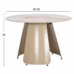 ΤΡΑΠΕΖΙ ΤΡΑΠΕΖΑΡΙΑΣ ΣΤΡΟΓΓΥΛΟ SEDAR HM18326 ΚΕΡΑΜΙΚΟ TOP--ΚΡΕΜ ΜΕΤΑΛ.ΠΟΔΙΑ Φ120x78Υ - Image 2