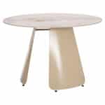 ΤΡΑΠΕΖΙ ΤΡΑΠΕΖΑΡΙΑΣ ΣΤΡΟΓΓΥΛΟ SEDAR HM18326 ΚΕΡΑΜΙΚΟ TOP--ΚΡΕΜ ΜΕΤΑΛ.ΠΟΔΙΑ Φ120x78Υ - Image 4