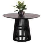 ΤΡΑΠΕΖΙ ΤΡΑΠΕΖΑΡΙΑΣ ΣΤΡΟΓΓΥΛΟ FRANTZ HM9388.02 ΜΑΣΙΦ ΞΥΛΟ MINDI BLACK Φ118x79Υεκ.
