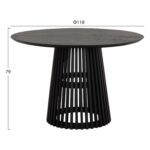 ΤΡΑΠΕΖΙ ΤΡΑΠΕΖΑΡΙΑΣ ΣΤΡΟΓΓΥΛΟ FRANTZ HM9388.02 ΜΑΣΙΦ ΞΥΛΟ MINDI BLACK Φ118x79Υεκ. - Image 2