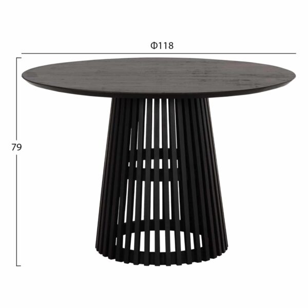ΤΡΑΠΕΖΙ ΤΡΑΠΕΖΑΡΙΑΣ ΣΤΡΟΓΓΥΛΟ FRANTZ HM9388.02 ΜΑΣΙΦ ΞΥΛΟ MINDI BLACK Φ118x79Υεκ. - Image 2