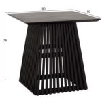 ΤΡΑΠΕΖΙ ΤΡΑΠΕΖΑΡΙΑΣ ΤΕΤΡΑΓΩΝΟ FRANTZ HM9458.02 MINDI ΞΥΛΟ ΜΑΥΡΟ 80x80x78Yεκ. - Image 2