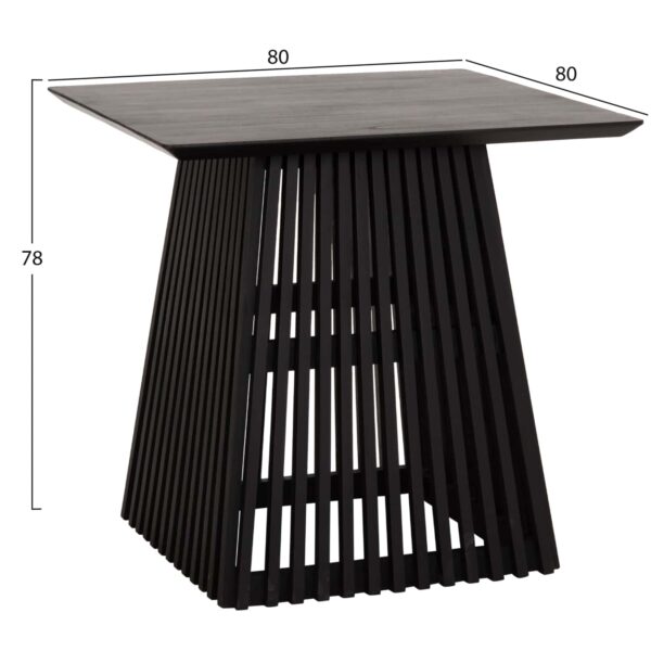 ΤΡΑΠΕΖΙ ΤΡΑΠΕΖΑΡΙΑΣ ΤΕΤΡΑΓΩΝΟ FRANTZ HM9458.02 MINDI ΞΥΛΟ ΜΑΥΡΟ 80x80x78Yεκ. - Image 2