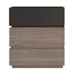 VANITY Κομοδίνο 3 Συρτάρια Αποχρώσεων Sonoma Oak & Grey, με Αποσπώμενα χρωματικά Μέρη 60x40x66cm