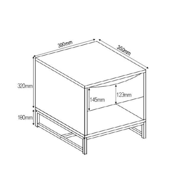 EDGE ΚΟΜΟΔΙΝΟ 1ΣΥΡΤΑΡΙ ΜΑΥΡΟ SONOMA 39x35x50 09-1107 - Image 2
