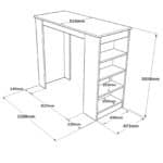 Τραπέζι Bar ArteLibre BROCKLEY Λευκό/Γκρι Με Εφέ Τσιμέντο Μοριοσανίδα 120x51.6x101.8cm - Image 2