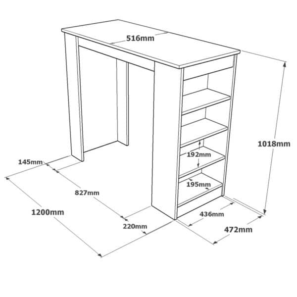 Τραπέζι Bar ArteLibre BROCKLEY Λευκό/Γκρι Με Εφέ Τσιμέντο Μοριοσανίδα 120x51.6x101.8cm - Image 2