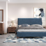 Κρεβάτι επενδεδυμένο με ξύλινα ποδαράκια Ν100