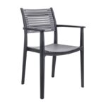 AKRON Πολυθρόνα PP-UV Μαύρο - Γκρι 60x55x85cm - Image 15