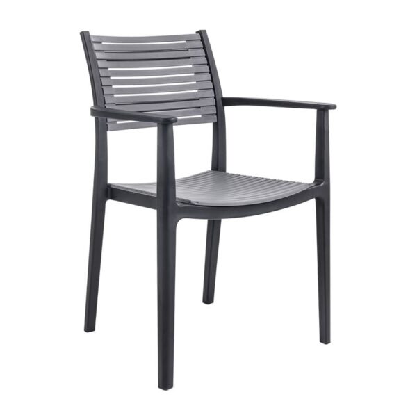 AKRON Πολυθρόνα PP-UV Μαύρο - Γκρι 60x55x85cm - Image 15