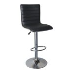 ALFI Σκαμπό BAR με Πλάτη, Βάση Χρώμιο, PU Μαύρο, Ρύθμιση Ύψους, Περιστρεφόμενο 41x50x59/94-80/115cm - Image 10