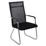 ALTA Πολυθρόνα Γραφείου Επισκέπτη Χρώμιο, Mesh Μαύρο 54x64x100cm - Image 13