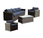 ARIZONA Set Σαλόνι Κήπου ALU: 4Θέσιος +2 Πολυθρόνες +Τραπέζι Wicker Grey Brown- Μαξ.Ανθρακί Τραπεζάκι+Καναπ.4θέσ+2 Πολυθ - Image 5