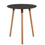 ART Τραπέζι Οξιά Φυσικό, MDF  Μαύρο Φ60 H.70cm - Image 10