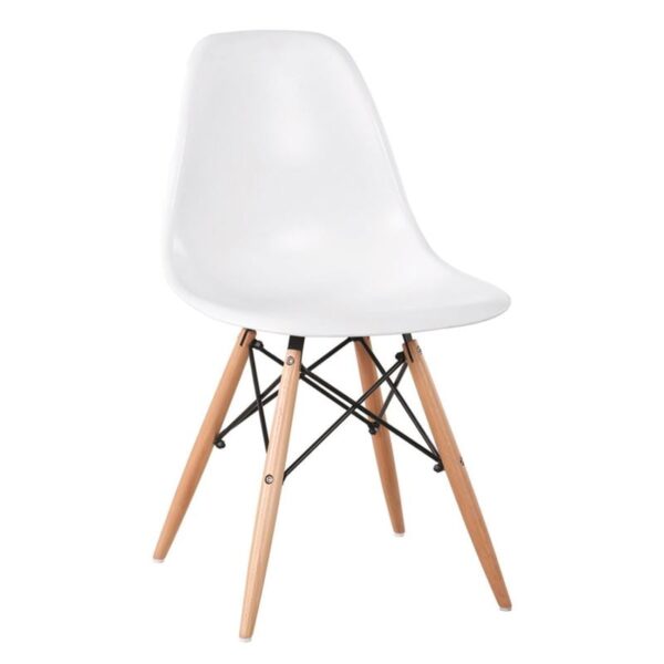 ART Wood Καρέκλα Τραπεζαρίας – Κουζίνας, Πόδια Οξιά, Κάθισμα PP Άσπρο - Πλήρως K/D 46x49x82cm - Image 7