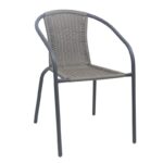 BALENO-W Πολυθρόνα Στοιβαζόμενη, Μέταλλο Βαφή Ανθρακί, Wicker Mixed Grey 52x60x72cm - Image 7