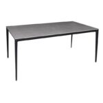 BARRET Τραπέζι Τραπεζαρίας - Κουζίνας, Alu Μαύρο, Επιφάνεια Sintered Stone Γκρι 160x90x74cm - Image 5