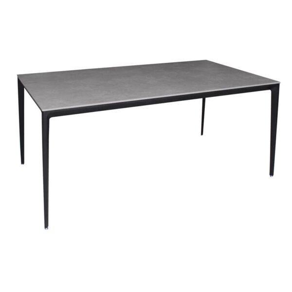 BARRET Τραπέζι Τραπεζαρίας - Κουζίνας, Alu Μαύρο, Επιφάνεια Sintered Stone Γκρι 160x90x74cm - Image 5