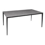 BARRET Τραπέζι Τραπεζαρίας - Κουζίνας, Alu Μαύρο, Επιφάνεια Sintered Stone Γκρι 140x80x74cm - Image 5