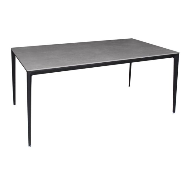 BARRET Τραπέζι Τραπεζαρίας - Κουζίνας, Alu Μαύρο, Επιφάνεια Sintered Stone Γκρι 140x80x74cm - Image 5