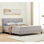 BECO Κρεβάτι Διπλό για Στρώμα 150x200cm, Ύφασμα Ανοιχτό Γκρι 160x216x100cm - Image 5