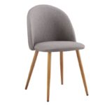 BELLA Καρέκλα Τραπεζαρίας, Μέταλλο Βαφή Φυσικό, Ύφασμα Απόχρωση Sand Grey 50x56x80cm - Image 7