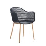 BERRY Πολυθρόνα Μέταλλο Βαφή Φυσικό, PP-UV Μαύρο 58x58x85cm - Image 15