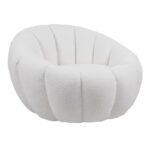 BEVERLY Πολυθρόνα - Σαλονιού - Καθιστικού, Teddy Ύφασμα Άσπρο 89x92x61cm - Image 7