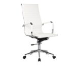 BF3300 Πολυθρόνα Γραφείου Διευθυντή, Μέταλλο Βάση Χρώμιο PU Άσπρο 55x64x108/118cm - Image 10