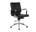 BF3601 Πολυθρόνα Γραφείου Μέταλλο Βάση Χρώμιο - PU Μαύρο 55x63x95/105cm - Image 10