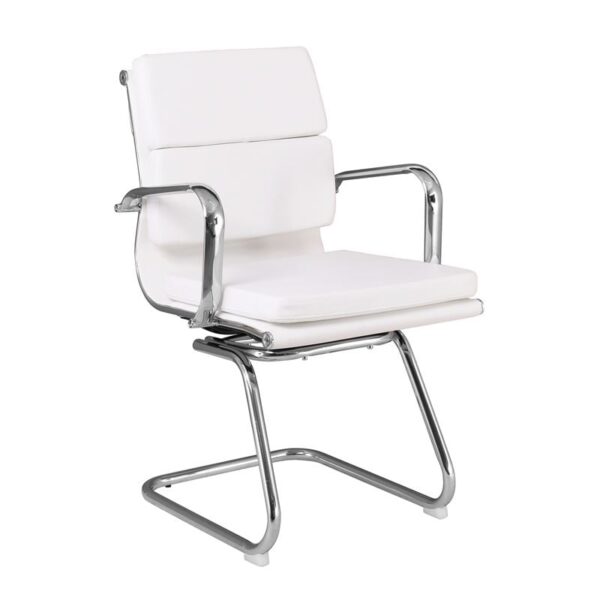 BF4800V Πολυθρόνα Γραφείου Επισκέπτη, Μέταλλο Χρώμιο, PU  Άσπρο 55x63x92cm - Image 22