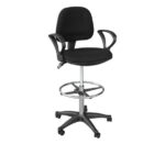 BF501 Σκαμπό Reception - Ταμείου με Πλάτη και Μπράτσα, Ύφασμα Μαύρο 62x60x100/122cm - Image 13