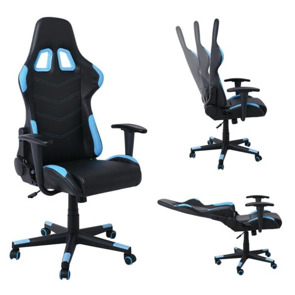 BF9150 Gaming Πολυθρόνα Γραφείου, Ανάκλιση Πλάτης έως 90°, Pu Μαύρο - Μπλε 67x69x124/134cm - Image 15