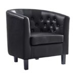 BOGA Button Πολυθρόνα Σαλονιού Καθιστικού, Pvc Μαύρο 76x69x75cm - Image 9