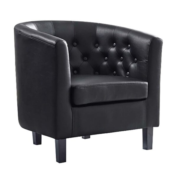 BOGA Button Πολυθρόνα Σαλονιού Καθιστικού, Pvc Μαύρο 76x69x75cm - Image 9