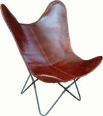 BUTTERFLY ΠΟΛΥΘΡΟΝΑ ΔΕΡΜΑ ΑΓΕΛΑΔΟΣ COGNAC ΜΕΤΑΛΛΟ ΜΑΥΡΟ