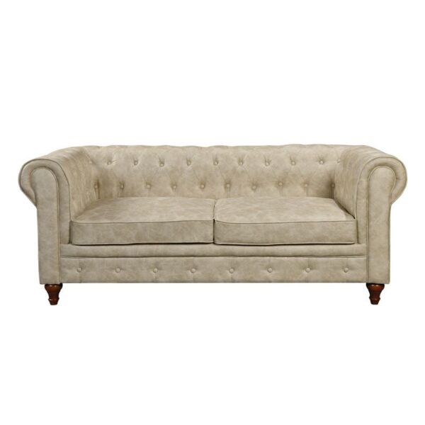 CHESTERFIELD York Kαναπές 3Θέσιος Σαλονιού - Καθιστικού, Ύφασμα Απόχρωση Μπεζ 190x82x77cm - Image 5