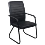 COLLET Πολυθρόνα Γραφείου Επισκέπτη Μέταλλο Μαύρο, Pu Μαύρο 54x60x96cm - Image 7