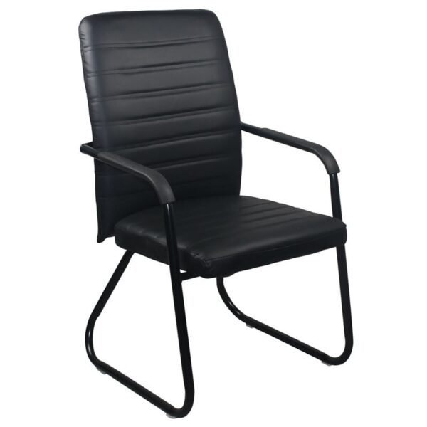 COLLET Πολυθρόνα Γραφείου Επισκέπτη Μέταλλο Μαύρο, Pu Μαύρο 54x60x96cm - Image 7