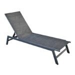 CORTE Ξαπλώστρα K/D, Μέταλλο Βαφή Μαύρο, Textilene Ανθρακί 60x191x31cm - Image 5