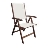 CRICKET Πολυθρόνα 5-Θέσεων Ξύλο Acacia, Textilene Άσπρο 58x70x105cm - Image 5