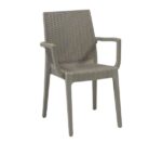 DAFNE Πολυθρόνα Τραπεζαρίας Κήπου Στοιβαζόμενη, PP Rattan Look UV Protection, Tortora 54x55x85cm - Image 13